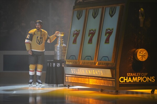 Golden Knights raise Stanley Cup championship banner before season